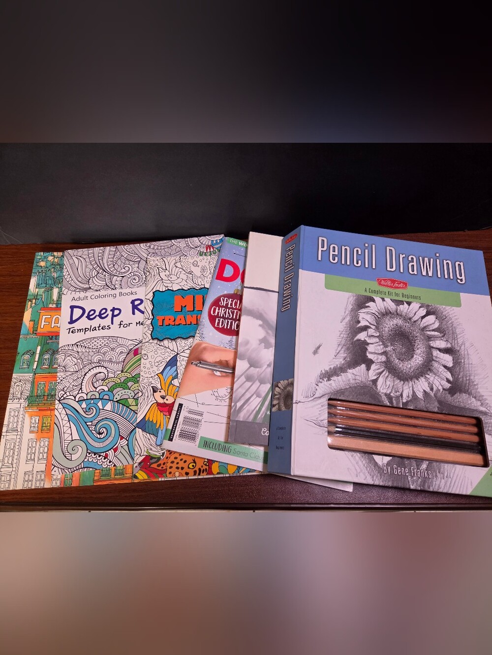 5 Book Drawing Coloring Activity Bundle + Walter Foster Pen
